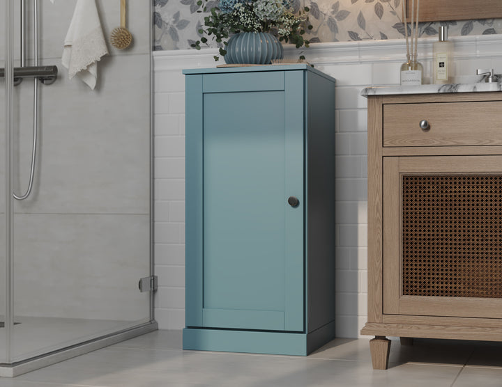 100% Solid Wood Bathroom Storage Cabinet, Shaker Door, 2 Drawers, Adjustable Shelves, 16.5" Wide, 35.75" Tall
