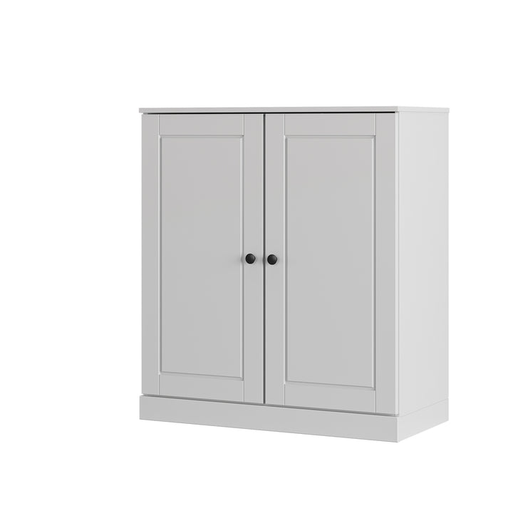 100% Solid Wood Shoe Storage Cabinet with Raised Panel Doors, Adjustable Shelves, Space Saving Stackable Entryway Organizer, 32" W x 35.75" H