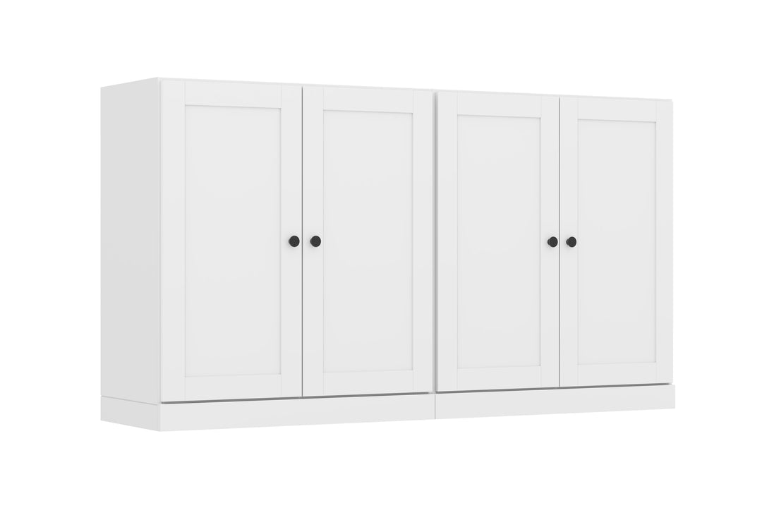 100% Solid Brazilian Pine Wood Sideboard, Shaker Doors, Adjustable Shelves, 64" Wide, 35.75" Tall