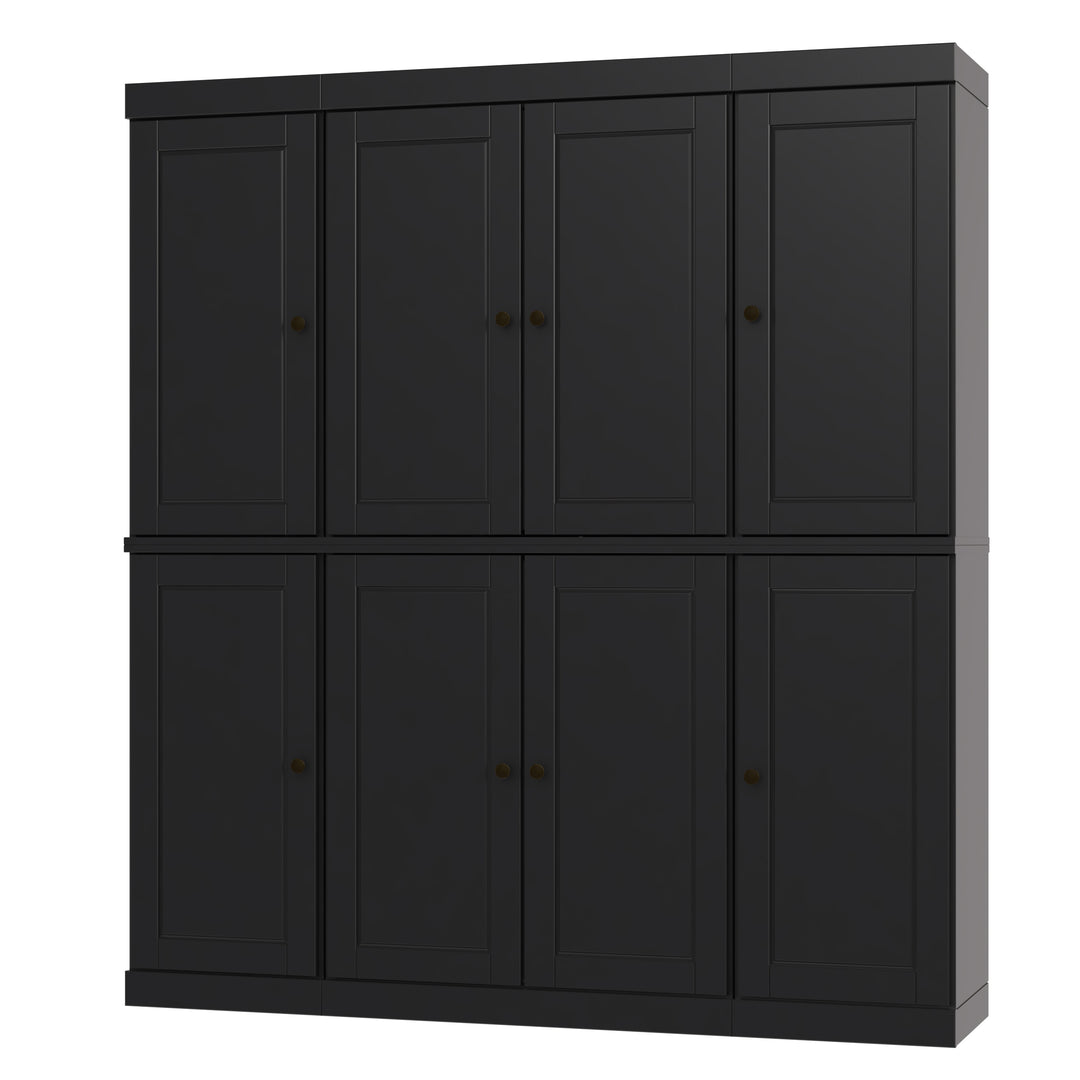100% Solid Wood Kitchen Pantry Cabinet, Tall Freestanding Modular Storage with Raised Panel Doors & 2 Drawers, Adjustable Shelves, 65" W x 71.5" H