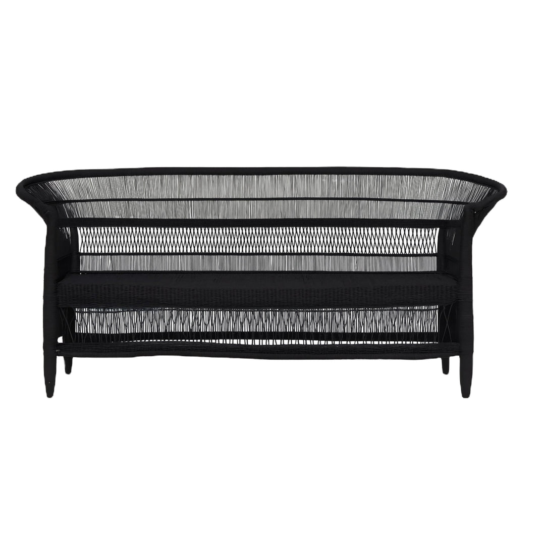 100% Handwoven Natural Rattan 3-Seater Indoor Settee with Solid Wood Frame, Boho Coastal Farmhouse Accent Seating – Authentic African Craftsmanship