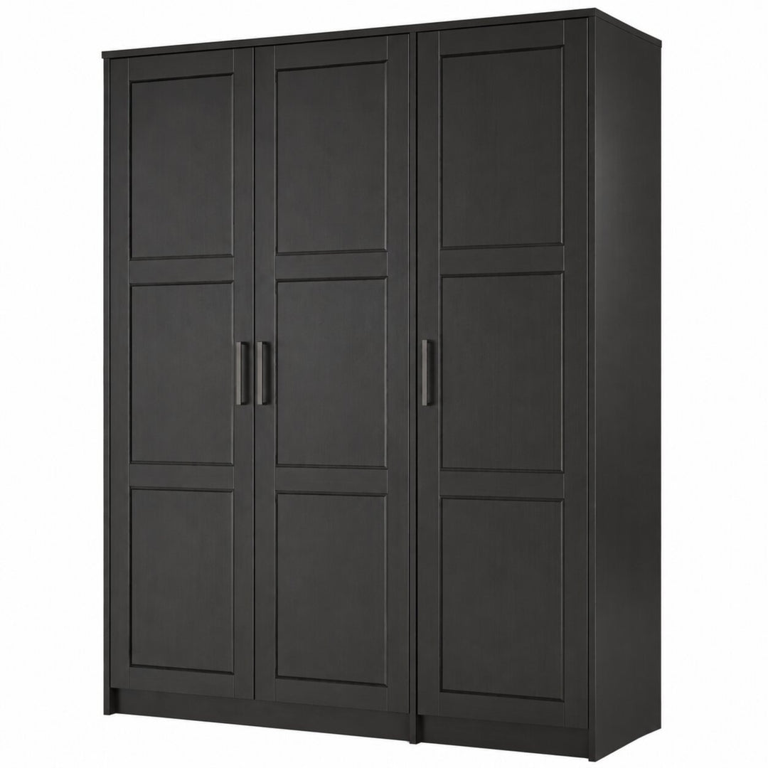 100% Solid Wood 3-Door Wardrobe Armoire with Raised Panel Doors, Bedroom Closet Storage - Urban Collection