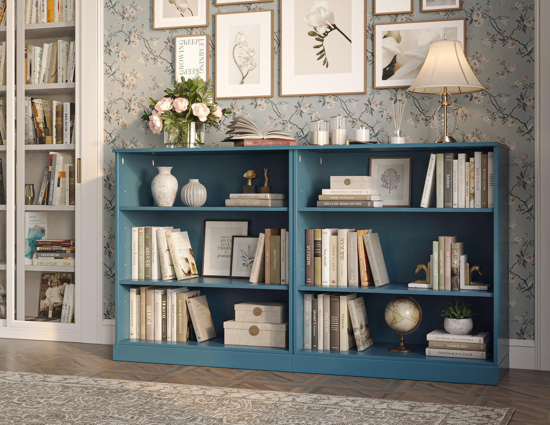 100% Solid Wood 6-Shelf Bookcase Cabinet with Open Storage and Adjustable Shelves, Display Bookshelf, 64" W x 35.75" H