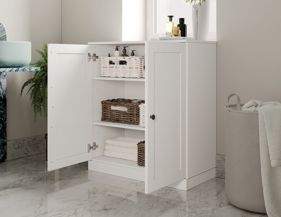 100% Solid Wood 32" Bathroom Cabinet with Shaker Wood Doors