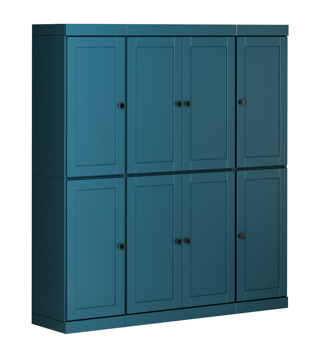 100% Solid Wood 65" Pantry Cabinet, 8 Shaker Wood Doors