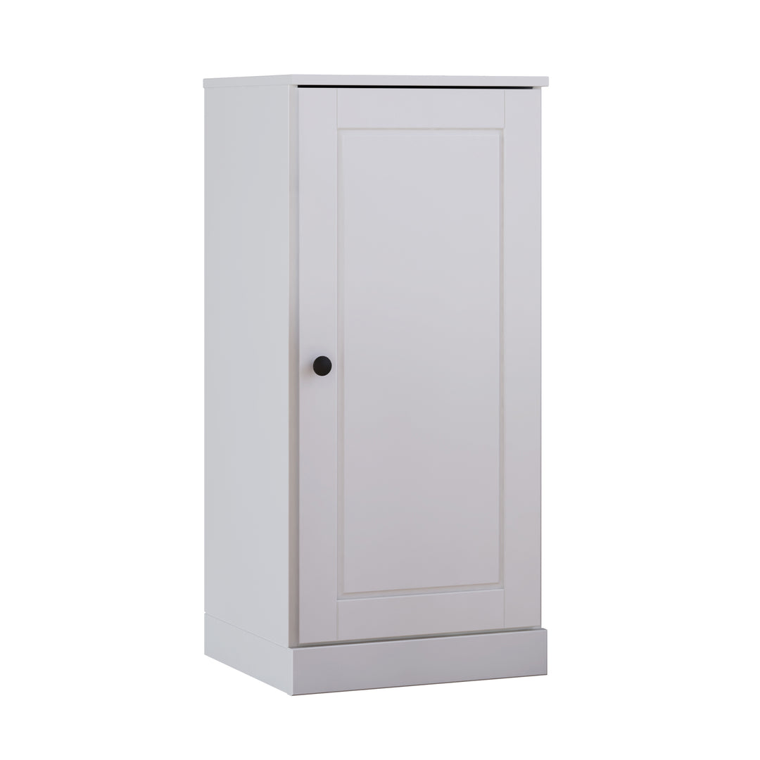 100% Solid Wood Bathroom Storage Cabinet, Raised Panel Door, 2 Drawers, Adjustable Shelves, 16.5" Wide, 35.75" Tall