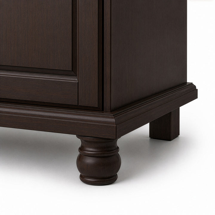 100% Solid Wood 4-Door Wardrobe Armoire with Mirrored Doors, Bedroom Closet Storage - Kyle Collection