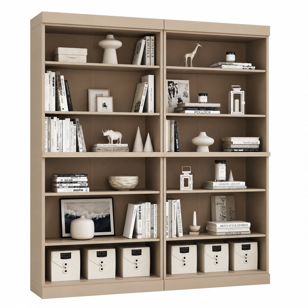 100% Solid Wood Tall Modular Bookcase Cabinet with 12 Adjustable Shelves, Open Display Storage Bookshelf, 64" W x 71.5" H