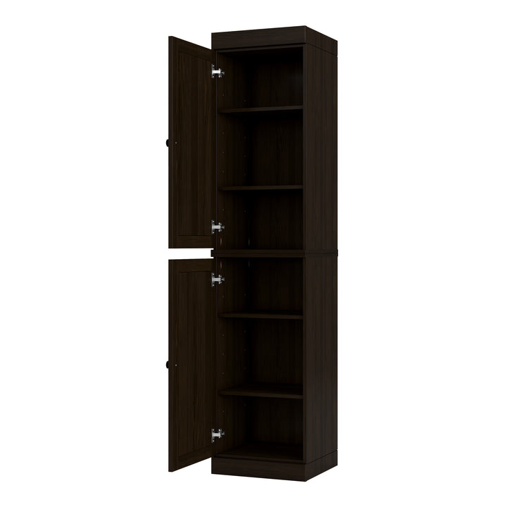 100% Solid Wood Tall Freestanding Modular Bathroom Linen Storage Cabinet with Raised Panel Doors, Adjustable Shelves, 16.5" W x 71.5" H