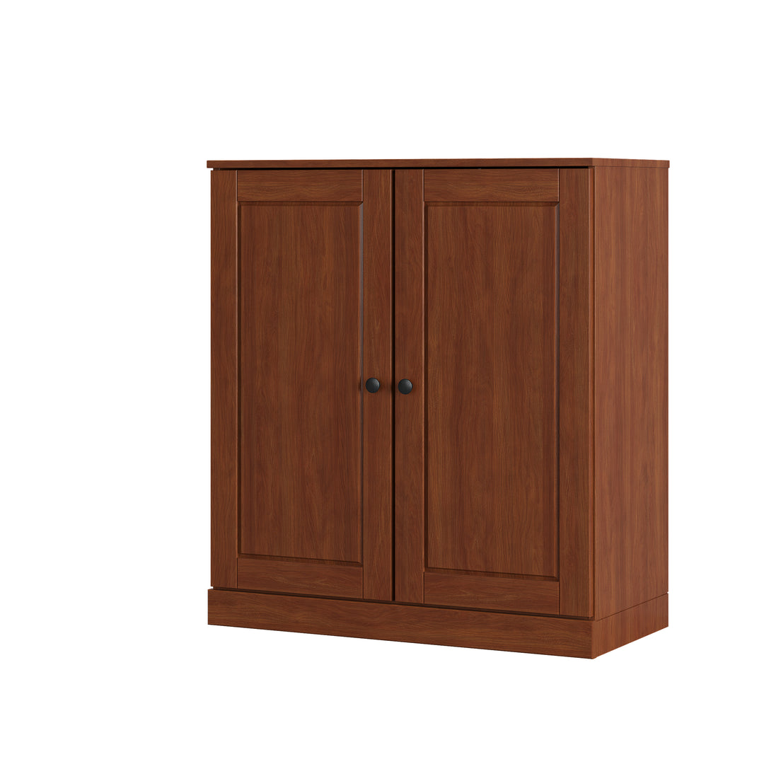 100% Solid Wood Shoe Storage Cabinet with Raised Panel Doors, Adjustable Shelves, Space Saving Stackable Entryway Organizer, 32" W x 35.75" H