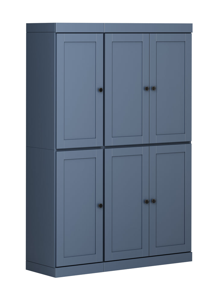 100% Solid Wood 48.5" Pantry Cabinet, Shaker Wood Doors