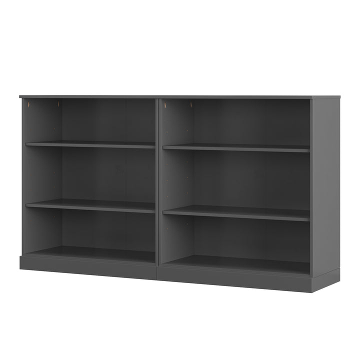 100% Solid Wood 6-Shelf Bookcase Cabinet with Open Storage and Adjustable Shelves, Display Bookshelf, 64" W x 35.75" H