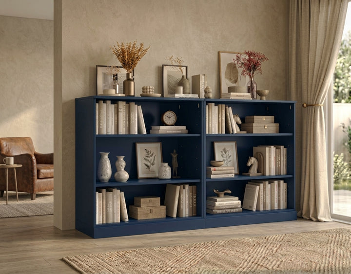 100% Solid Wood Freestanding Modular 6-Shelf Bookcase Cabinet with Open Adjustable Shelves, Display Storage Bookshelf, 64" W x 35.75" H