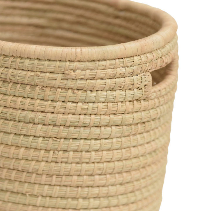 100% Handwoven Natural Rattan 18.5" Oval Basket with Handles, Boho Farmhouse Decorative Laundry & Storage Organizer, Handcrafted – Authentic African Craftsmanship, Baskets - Palace Imports