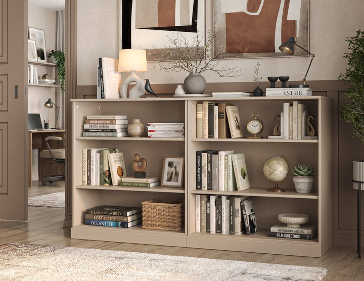 100% Solid Wood 6-Shelf Bookcase Cabinet with Open Storage and Adjustable Shelves, Display Bookshelf, 64" W x 35.75" H