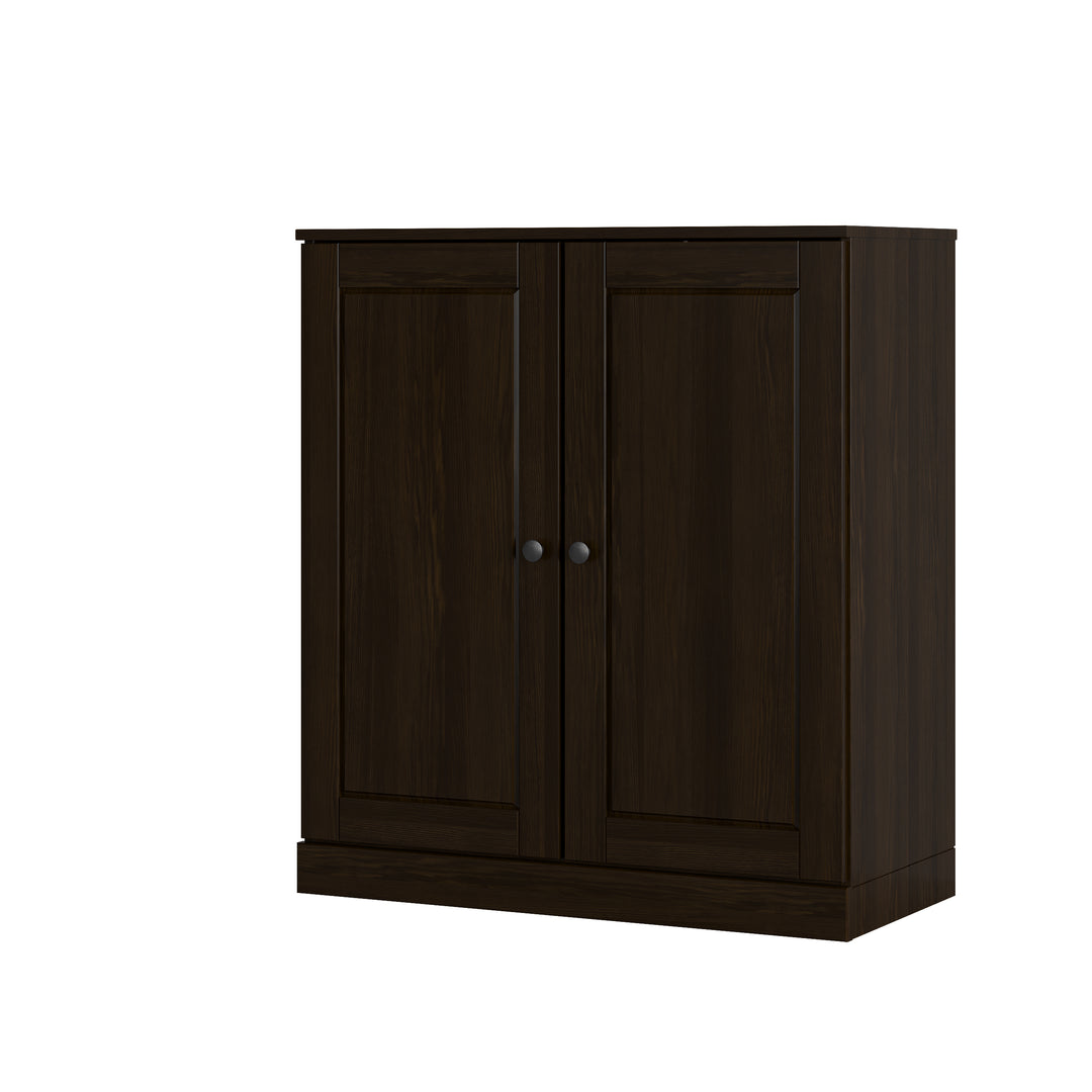 100% Solid Wood Shoe Storage Cabinet with Raised Panel Doors, Adjustable Shelves, Space Saving Stackable Entryway Organizer, 32" W x 35.75" H