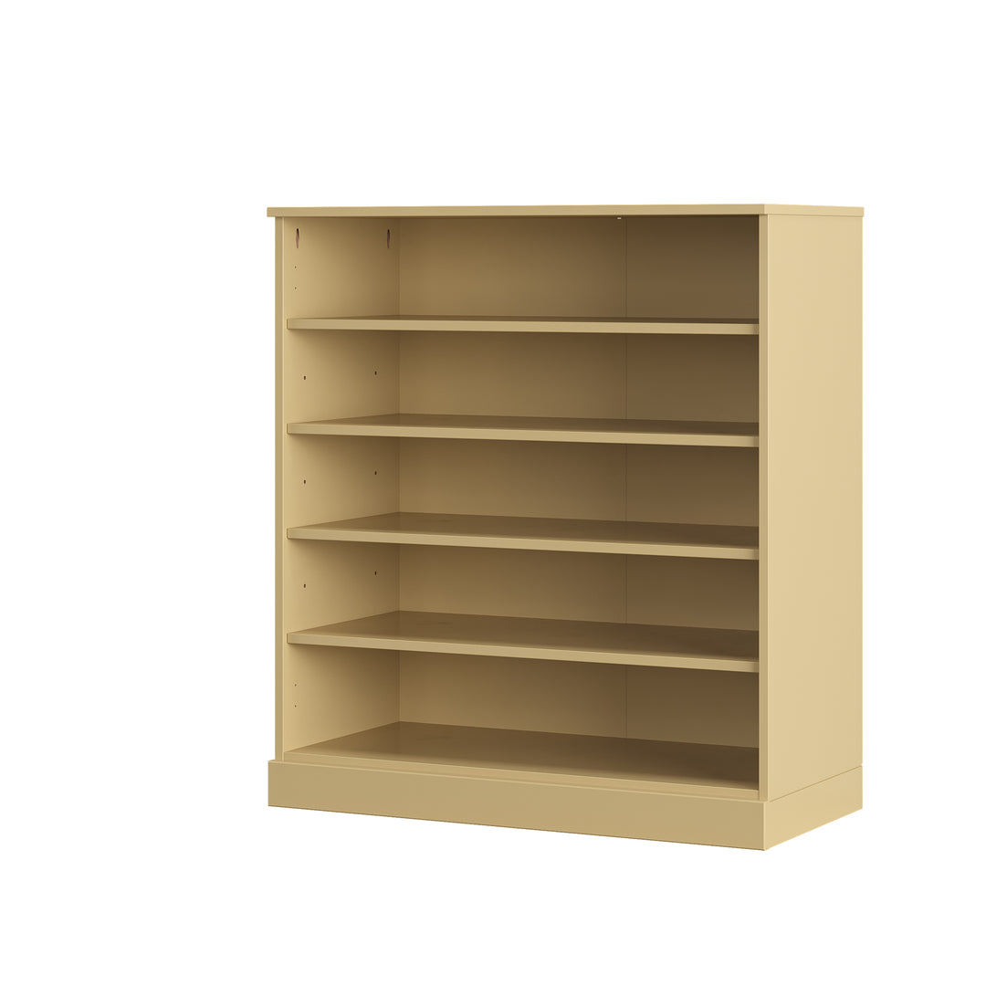100% Solid Wood Open Shoe Storage Cabinet with Adjustable Shelves, Space Saving Stackable Entryway Organizer, 32" W x 35.75" H
