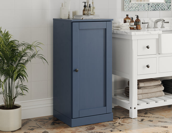 100% Solid Wood 16.5" Small Bathroom Cabinet, Shaker Wood Door, Adjustable Shelves