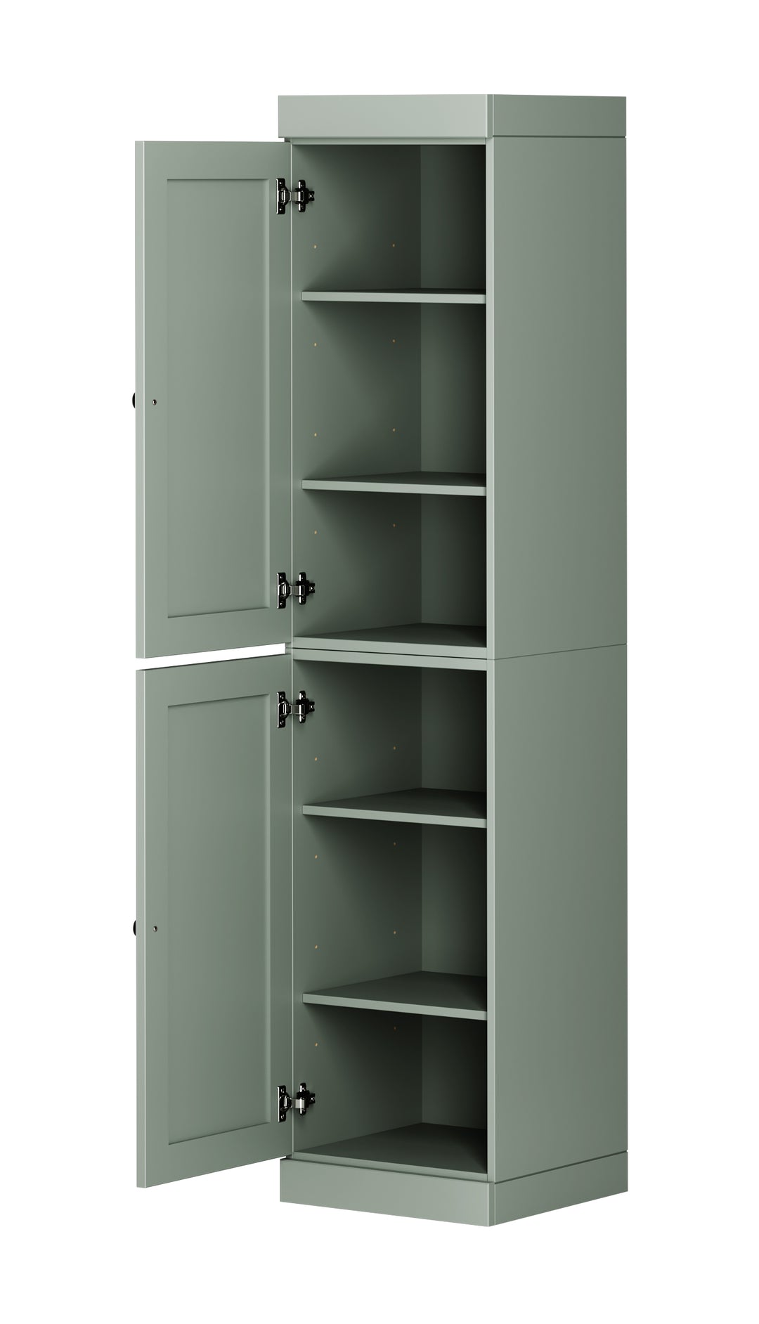 100% Solid Wood 16.5" Pantry Cabinet, 2 Shaker Wood Doors