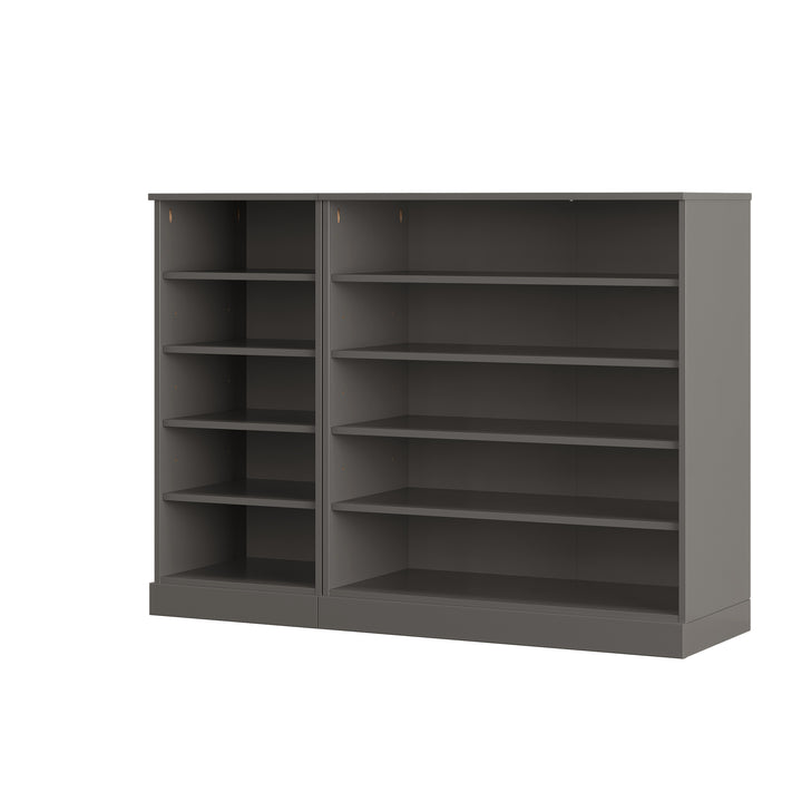 100% Solid Wood Open Shoe Storage Cabinet with Adjustable Shelves, Space Saving Modular Entryway Organizer, 48.5" W x 35.75" H