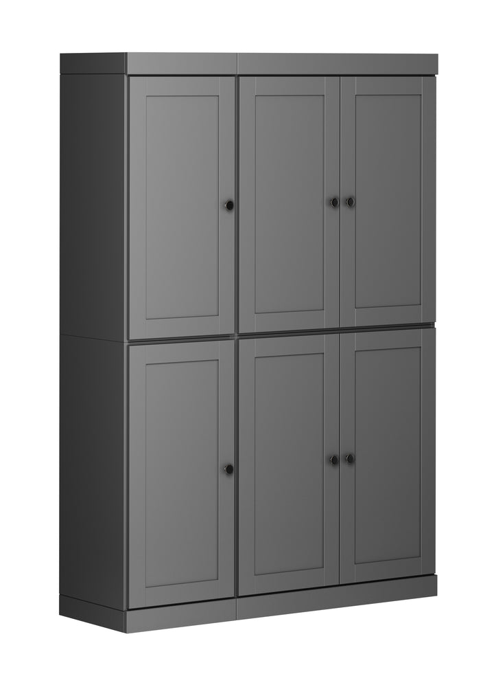 100% Solid Wood 48.5" Pantry Cabinet, Shaker Wood Doors