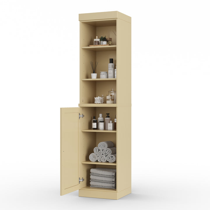 100% Solid Wood 16.5" Tall Bathroom Storage Cabinet , Shaker Door, Adjustable Shelves