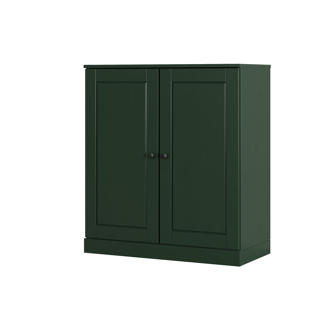 100% Solid Wood Shoe Storage Cabinet with Raised Panel Doors, Adjustable Shelves, Space Saving Stackable Entryway Organizer, 32" W x 35.75" H