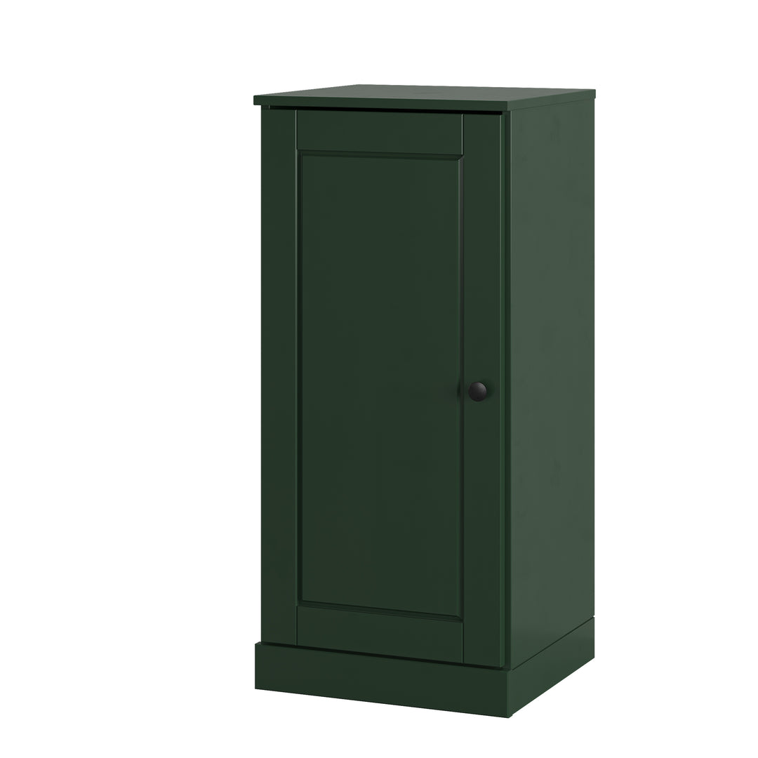100% Solid Wood Narrow Shoe Storage Cabinet with Raised Panel Door, Adjustable Shelves, Space Saving Stackable Organizer, 16.5" W x 35.75" H