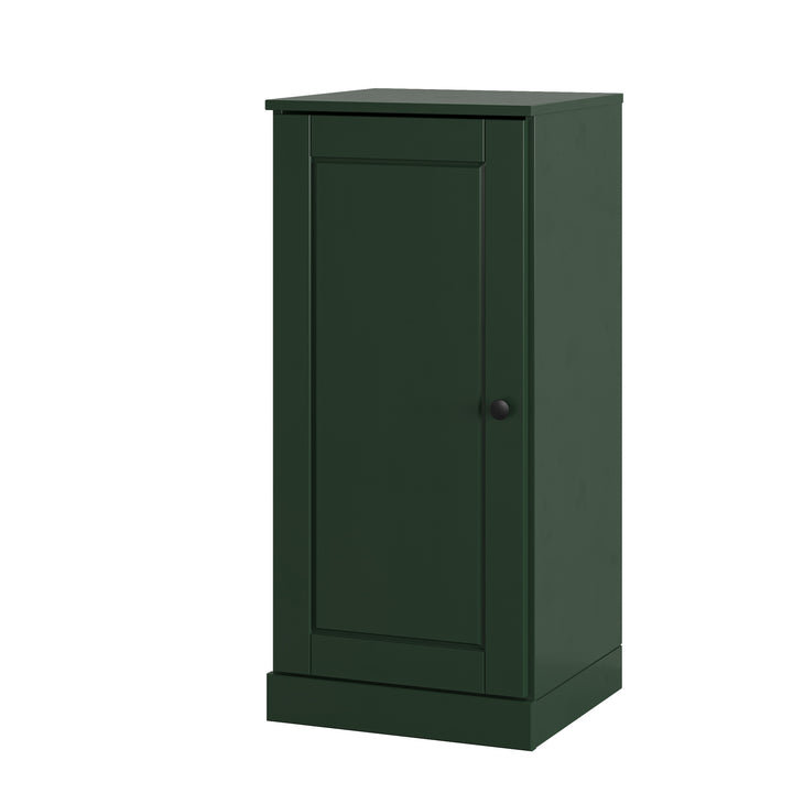 100% Solid Wood Narrow Shoe Storage Cabinet with Raised Panel Door, Adjustable Shelves, Space Saving Stackable Organizer, 16.5" W x 35.75" H