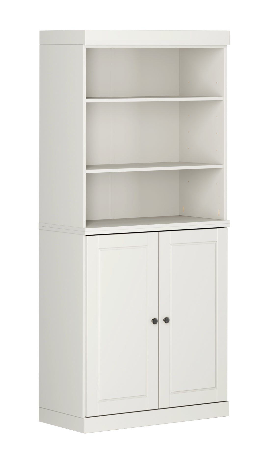 100% Solid Wood Tall Modular Bookcase Cabinet with Doors & Open Shelves, Storage Display Bookshelf with Adjustable Shelves, 32" W x 71.5" H