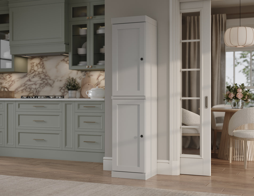 100% Solid Wood Kitchen Pantry Cabinet, Tall Freestanding Modular Storage with Shaker Doors, Adjustable Shelves, 16.5" W x 71.5" H