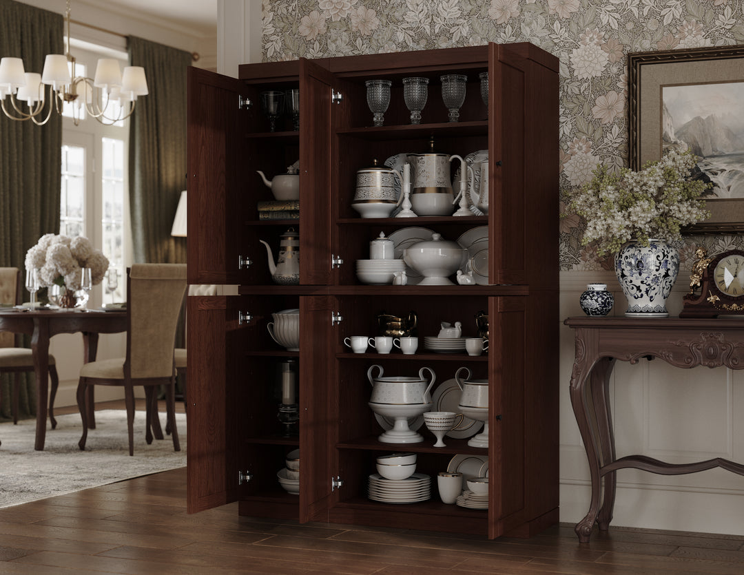 Premium 100% Solid European Oak Hardwood Modular Dining Room Cabinet with Shaker Doors – 48" Wide, 71.5" Tall