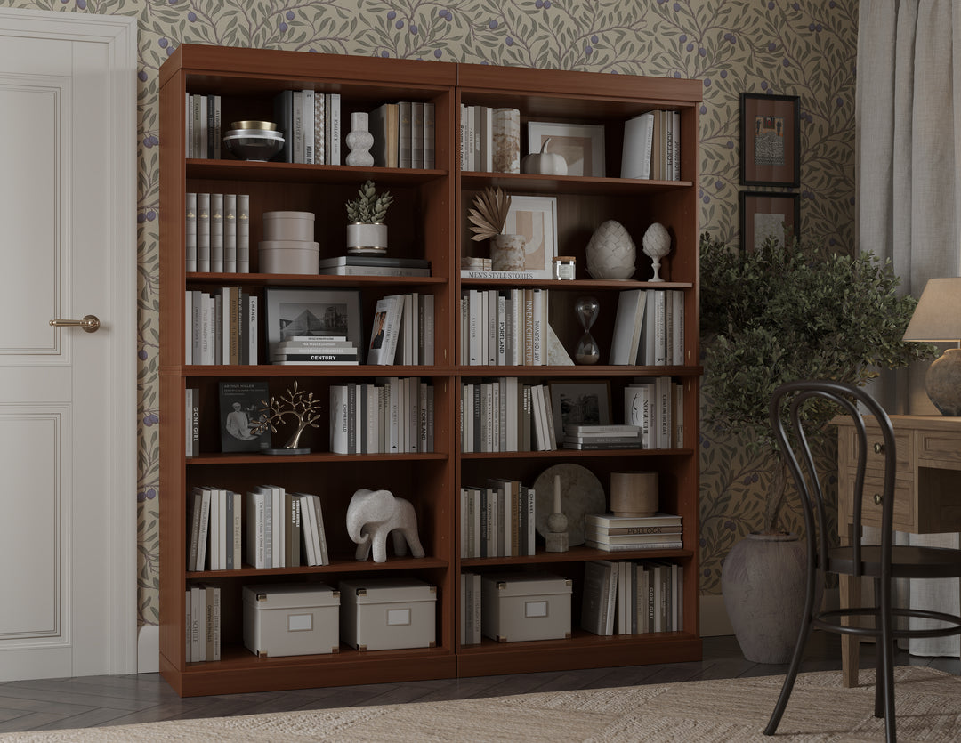 100% Solid Wood 12-Shelf 64" Bookcase, Tall Modular Bookshelf with Adjustable Shelves