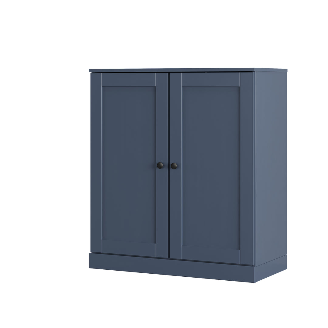 100% Solid Wood Shoe Storage Cabinet with Shaker Doors, Adjustable Shelves, Space Saving Stackable Entryway Organizer, 32" W x 35.75" H