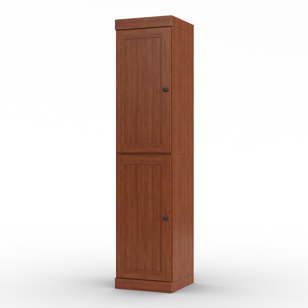 100% Solid Wood Bathroom Storage Cabinet, Shaker Doors, 2 Drawers, Adjustable Shelves, 16.5" Wide, 71.5" Tall