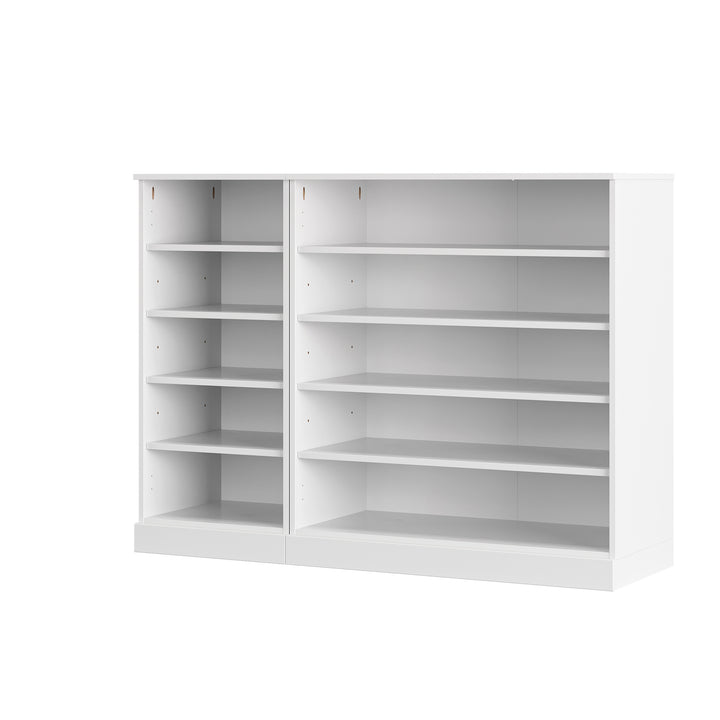 100% Solid Wood Open Shoe Storage Cabinet with Adjustable Shelves, Space Saving Modular Entryway Organizer, 48.5" W x 35.75" H