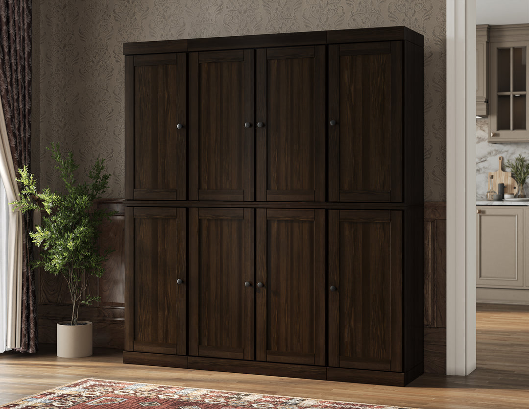 100% Solid Wood Kitchen Pantry Cabinet, Tall Freestanding Modular Storage with Shaker Doors, Adjustable Shelves, 65" W x 71.5" H