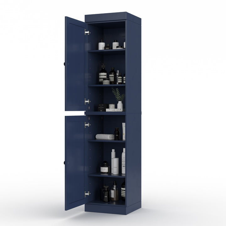 100% Solid Wood 16.5" Tall Bathroom Cabinet, Shaker Wood Doors, Adjustable Shelves