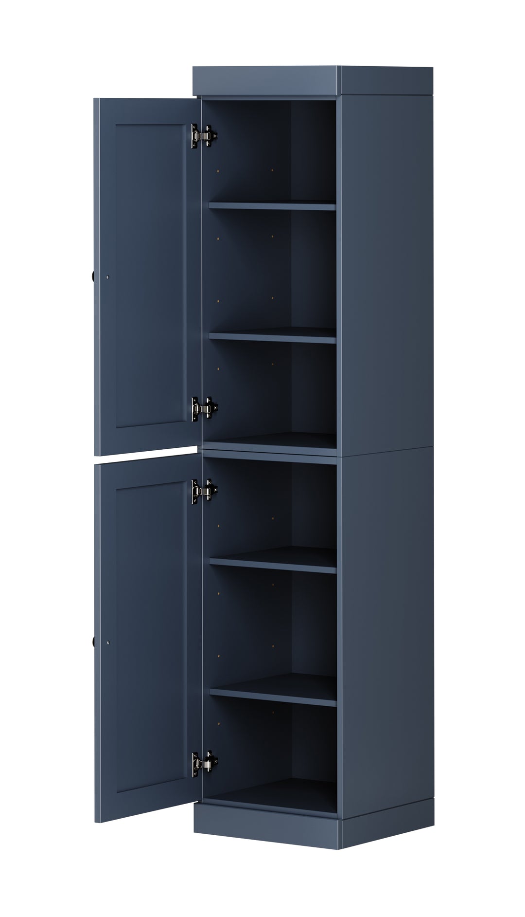 100% Solid Wood 16.5" Pantry Cabinet, 2 Shaker Wood Doors