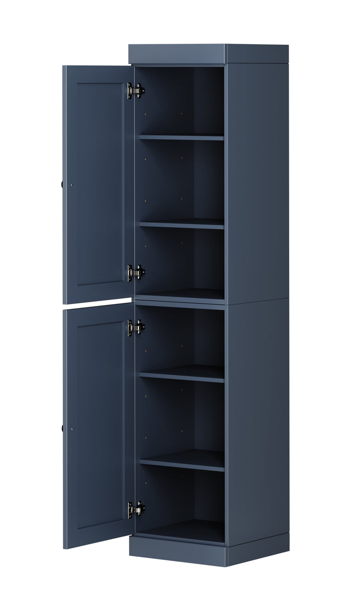 100% Solid Wood 16.5" Pantry Cabinet, 2 Shaker Wood Doors