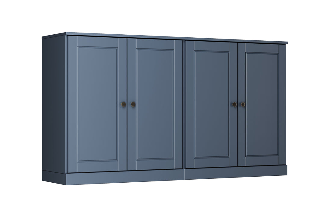 100% Solid Wood 64" Sideboard, Raised Panel Wood Doors, Adjustable Shelves