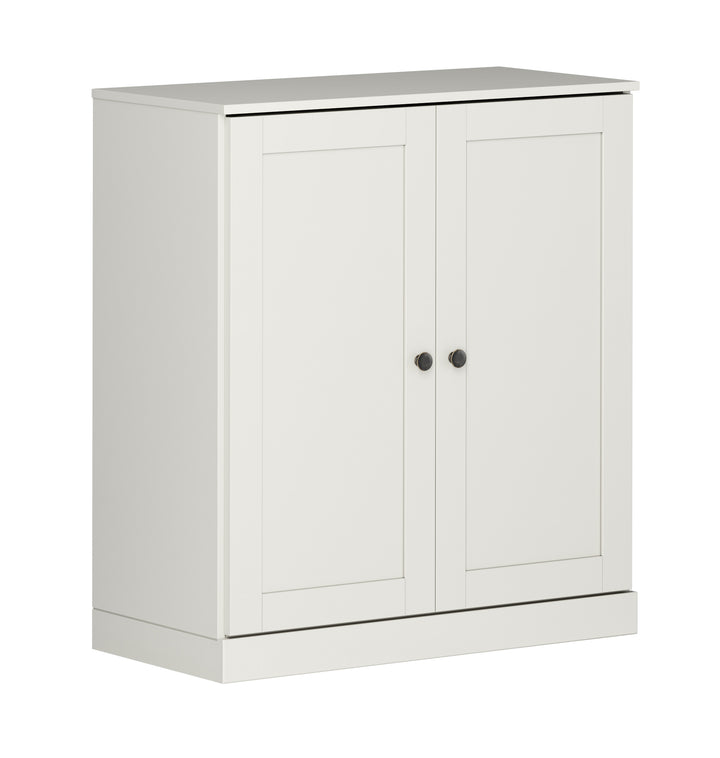 100% Solid Wood Freestanding Bathroom Linen Storage Cabinet with Shaker Doors, Adjustable Shelves, 32" W x 35.75" H