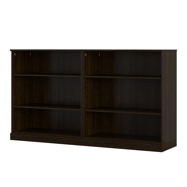 100% Solid Wood 6-Shelf Bookcase Cabinet with Open Storage and Adjustable Shelves, Display Bookshelf, 64" W x 35.75" H