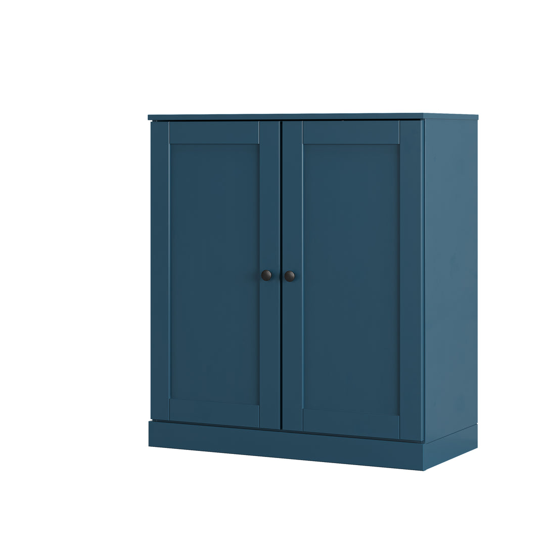 100% Solid Wood Shoe Storage Cabinet with Shaker Doors, Adjustable Shelves, Space Saving Stackable Entryway Organizer, 32" W x 35.75" H