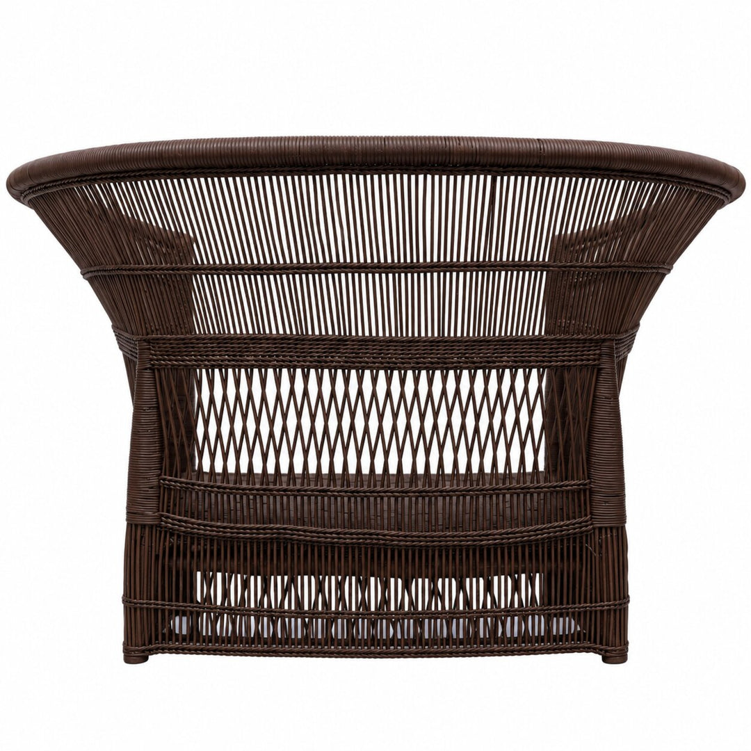 100% Handwoven Natural Rattan 2-Piece Indoor Seating Set with Chair and Loveseat, Solid Wood Frame, Boho Farmhouse, Authentic African Craftsmanship