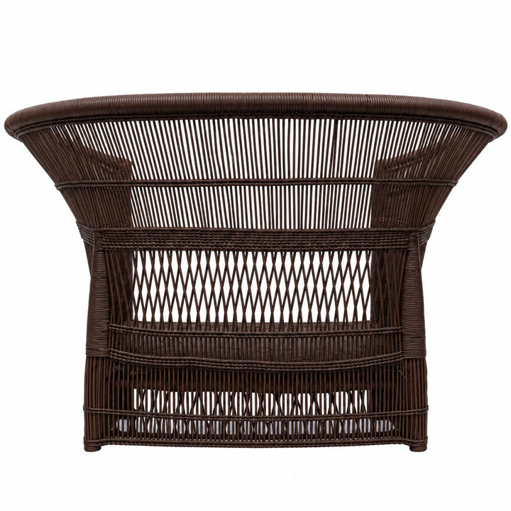 100% Handwoven Natural Rattan 2-Piece Indoor Seating Set with Chair and Loveseat, Solid Wood Frame, Boho Farmhouse, Authentic African Craftsmanship
