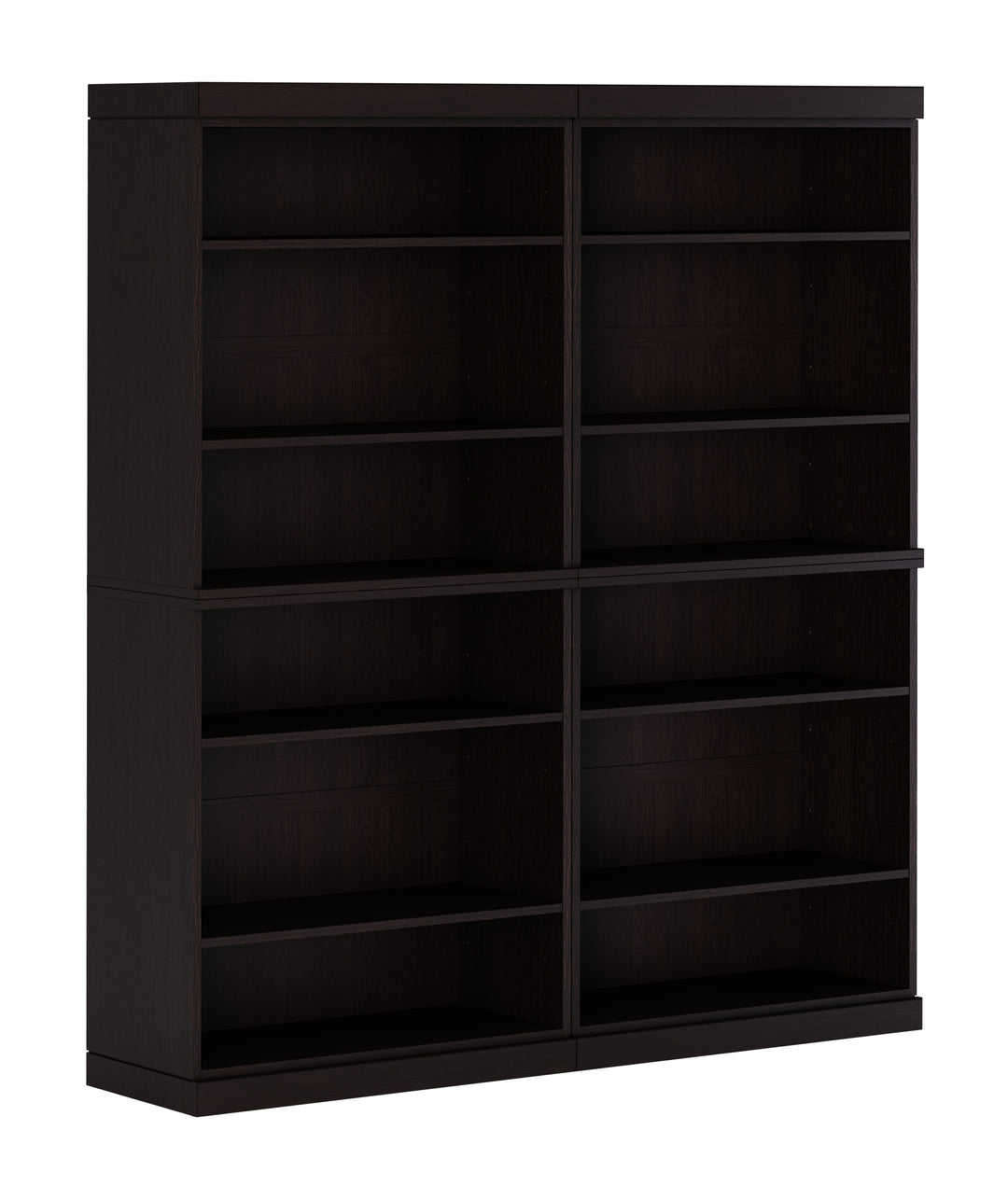 Premium 100% Solid European Oak Hardwood 12-Shelf Modular Bookcase – 64" Wide, 71.5" Tall