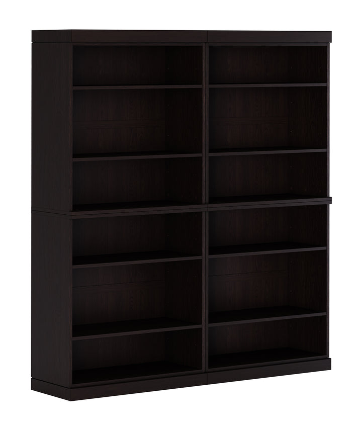 Premium 100% Solid European Oak Hardwood 12-Shelf Modular Bookcase – 64" Wide, 71.5" Tall