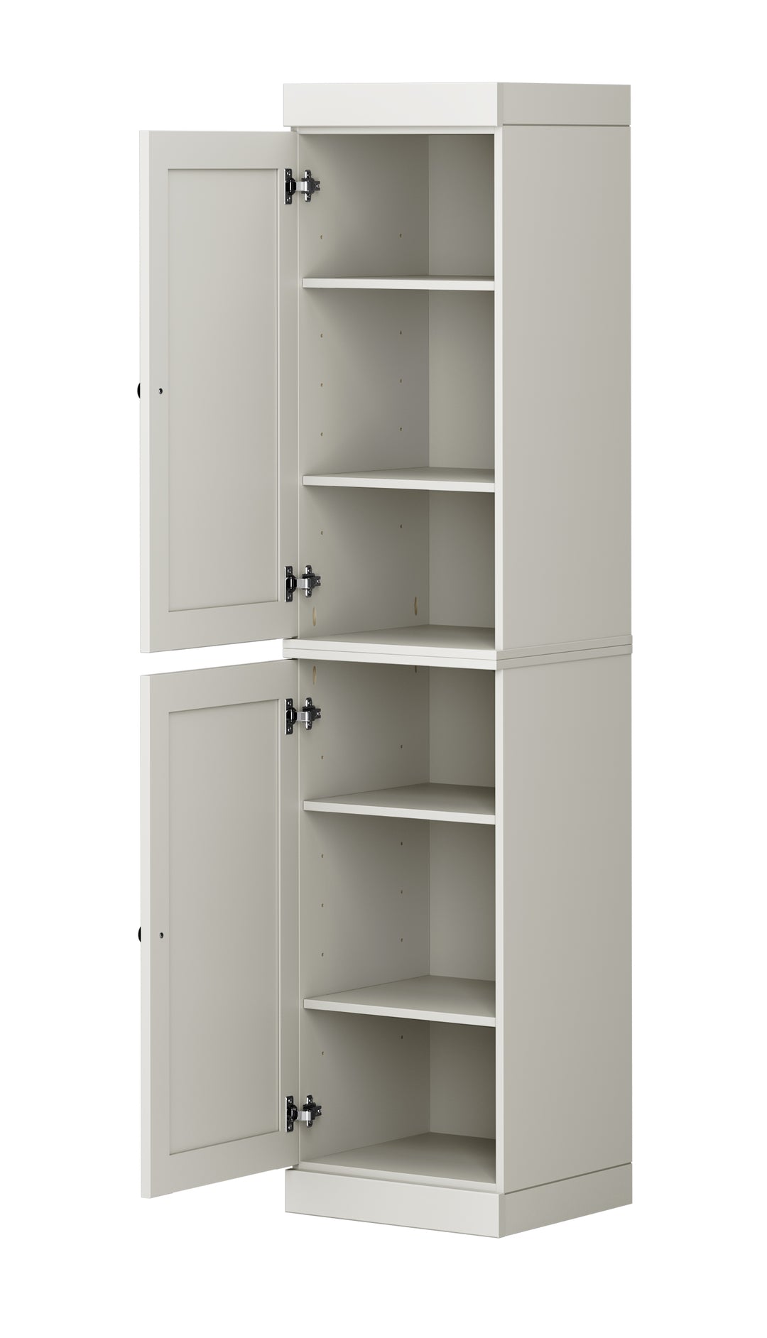100% Solid Wood Tall Freestanding Modular Bathroom Linen Storage Cabinet with Shaker Doors, Adjustable Shelves, 16.5" W x 71.5" H