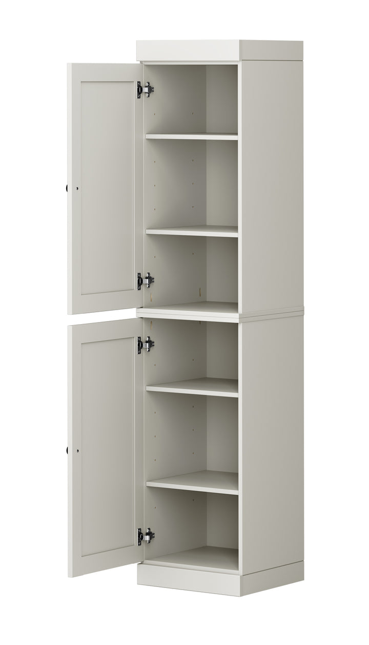 100% Solid Wood Tall Freestanding Modular Bathroom Linen Storage Cabinet with Shaker Doors, Adjustable Shelves, 16.5" W x 71.5" H